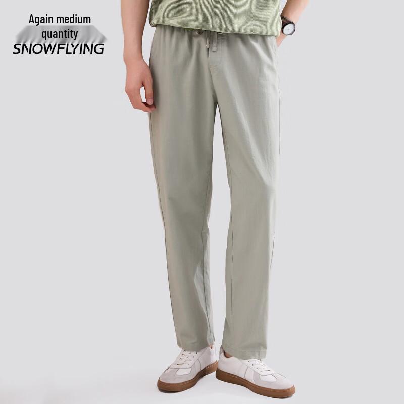 

SNOWFLYING Men s Linen Cotton Relaxed Straight Leg Casual Pants 2XL