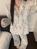 Autumn/Winter High-End Leopard Print Fleece Pajama Set - Warm, Long-Sleeved Homewear