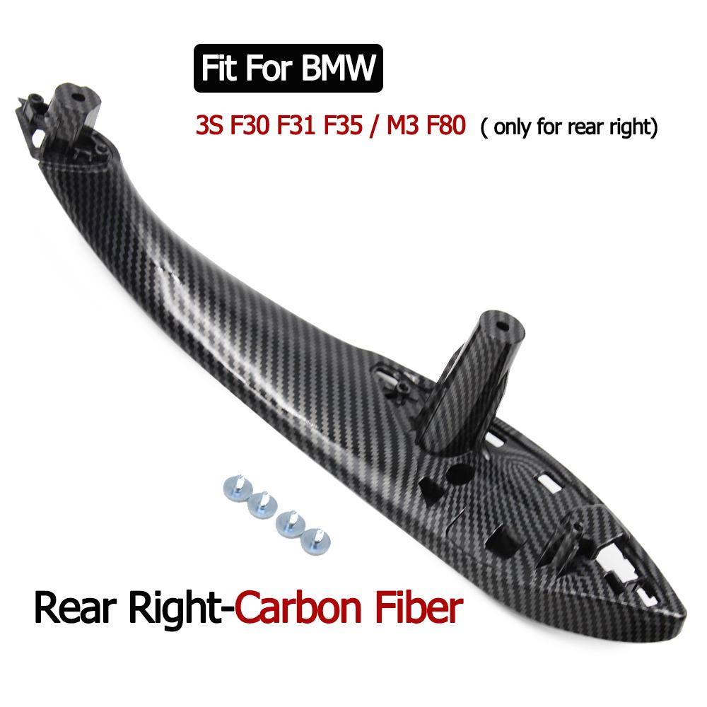 Carbon Fiber Car Interior Door Handle with Outer Cover Set Replacement For BMW 3 3GT 4 Series F30 F80 F31 F32 F33 F34 F35 F36