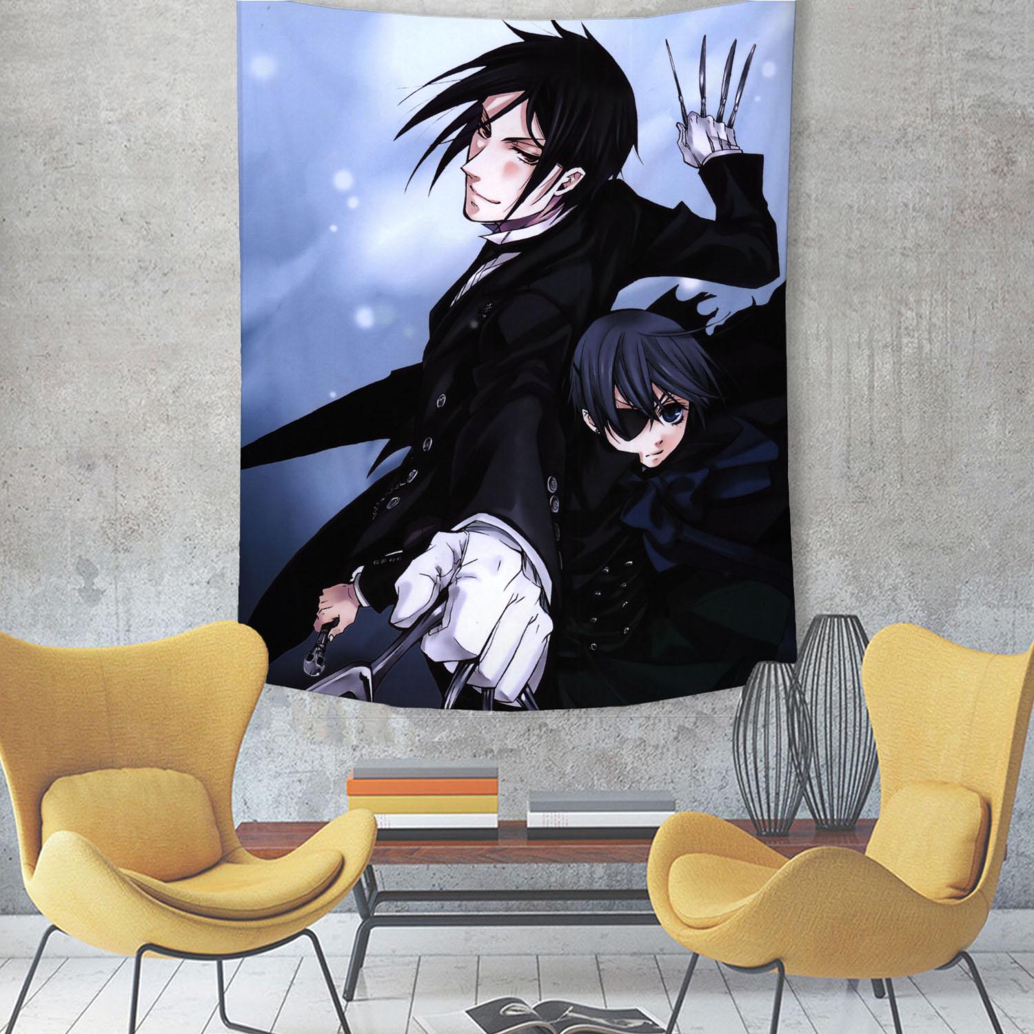 

Японское Классическое Аниме Черный Дворецкий Мультяшный Принт Гобелен Украшение Комнаты Баннер Подвесной Украшение Комнаты Украшение для Вечеринки 74x94cm(29x37in)