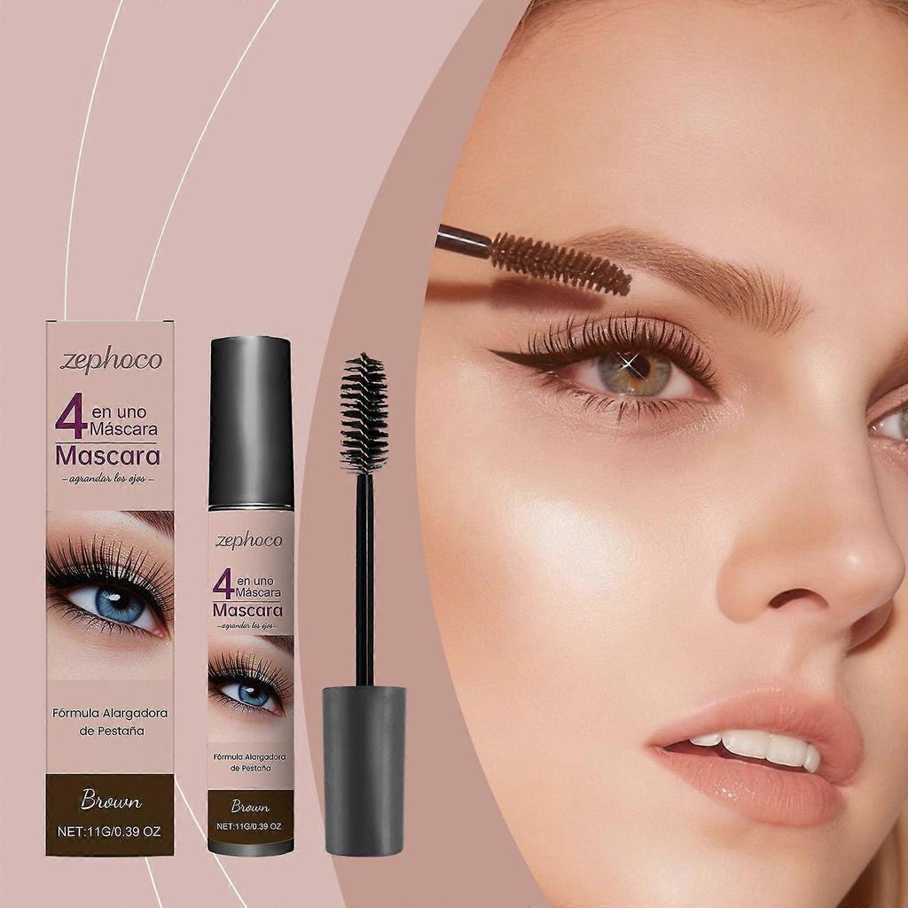 Zephoco Brown Mascara Natural Curled Eyelashes Stereotype Moisturizing Silky Natural Lightweight Color Eye Makeup