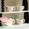 Floral Ceramic Mug Cute Children's Milk Water Cup Creative Breakfast Cup