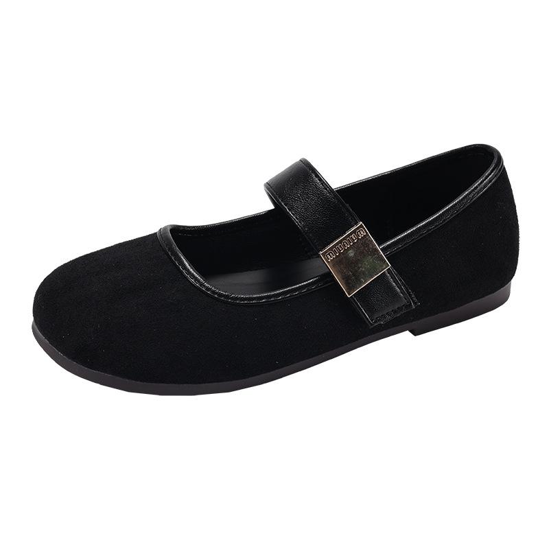 Temperament commuter French flat bottom shallow mouth single shoes women's summer 2025 new with skirt versatile soft sole Mary Jane shoes