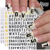 3sheets 3D Old English Letter Nail Stickers Gold/Silver/Black Retro Alphabet & Numbers Nail Decals Self-Adhesive Nail Decora E#4