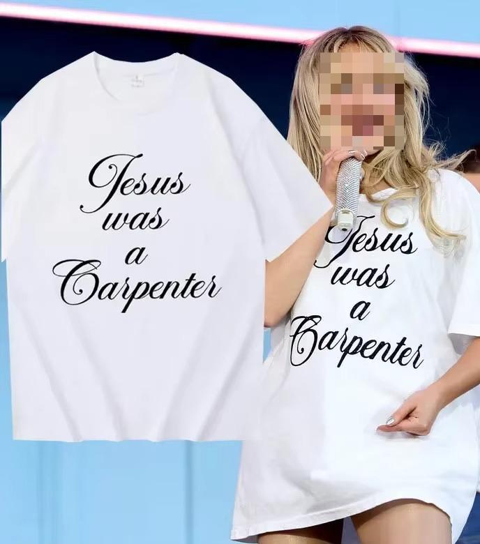 2026 White Front Print Cursive Script Letter Graphic Tshirt Black Ink Print Soft Cotton Short Sleeve Unisex Casual Daily Tee