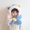Windproof Winter Baby Hat Scarf Plush Infant Beanies Cap Cute Kids Hat Hooded Scarf