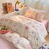 School Season Washed Double-layer Yarn Simple Printing Student Dormitory Apartment Four-piece Set with Four Seasons