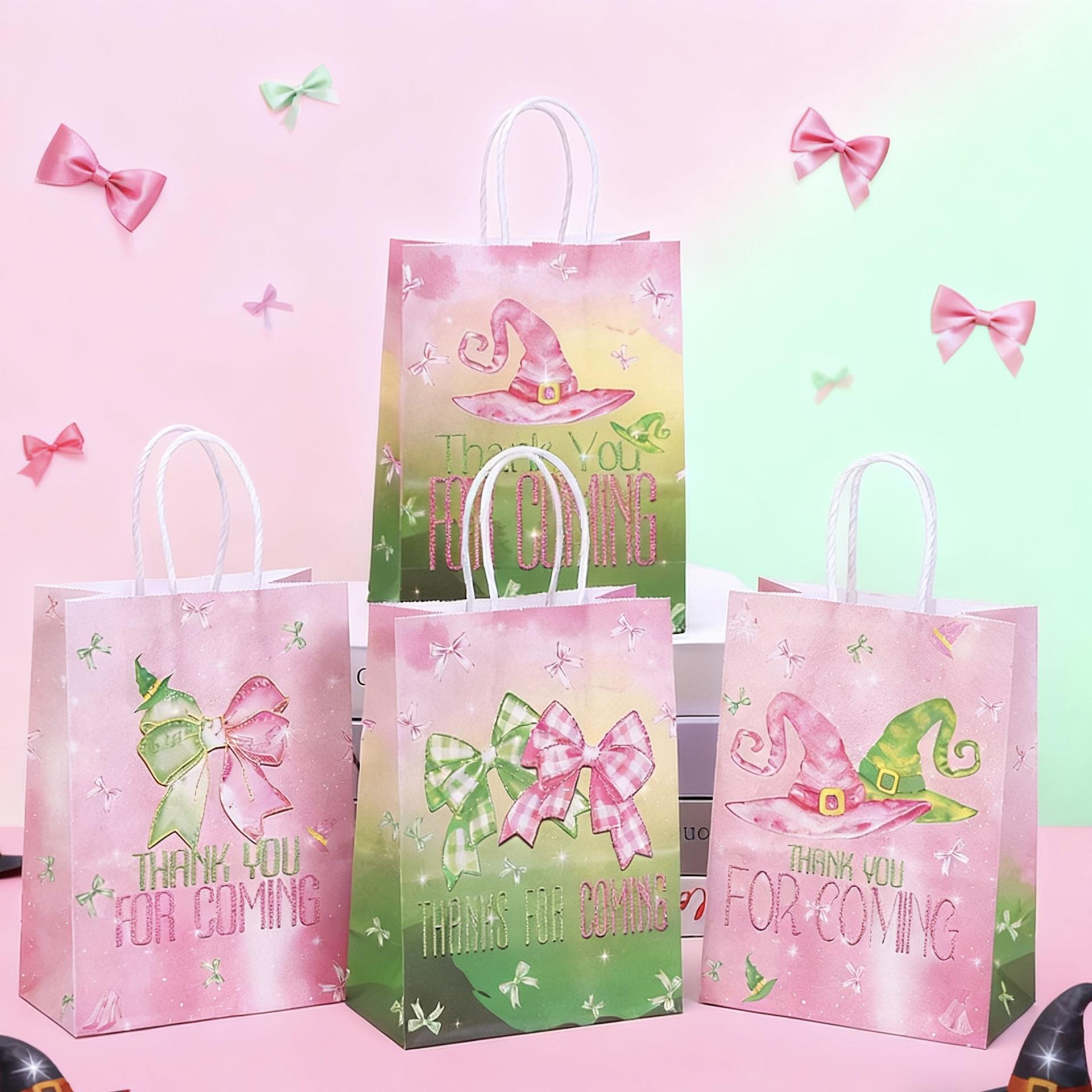 

Factory Direct Sales Popular Magic Witch Theme Paper Bag Party Candy Sticker Bag Party Gift Bag Magic Witch Paper Bag (B12pcs)