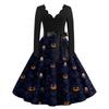 Women's Halloween Printed Maxi Dress for Costume Parties and Holiday Events