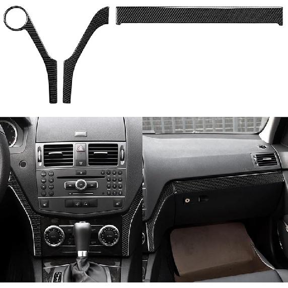 NVCNX Carbon Fiber Compatible with Mercedes-Benz C-Class W204 C250 C300 C350 C63 AMG 2008 2009 2010 2011 2012 2013 2014 Sedan Accessories Door Panel