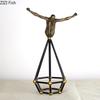 Retro Golden Figures Statue Ornaments Desk Decoration Minimalist Abstract Acrobat Character Resin Sculpture Room Aesthetic Decor