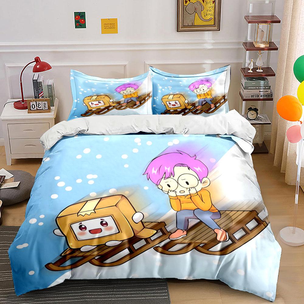 Cartoon Sledding Theme Bedding Set Bedding Duvet Cover Set Duvet Cover Pillowcases (1 * Duvet Cover 2 * Pillowcases, without duvet insert)