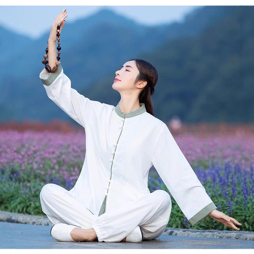 Enhanced Tai Chi Suit: Ba Duan Jin Yoga & Meditation Zen-Style Monk Two-Piece Set