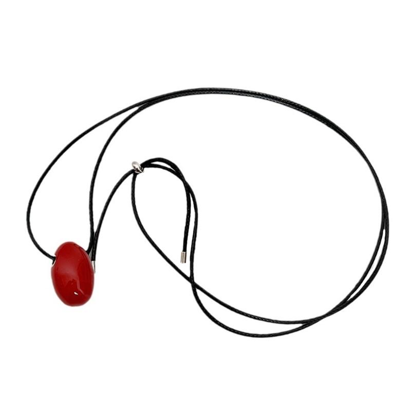 Fashionable Long Black Cord Sweater Chain Agate Sphere Long Necklace Unique Clavicle Chain Jewelry for Fashion Lover