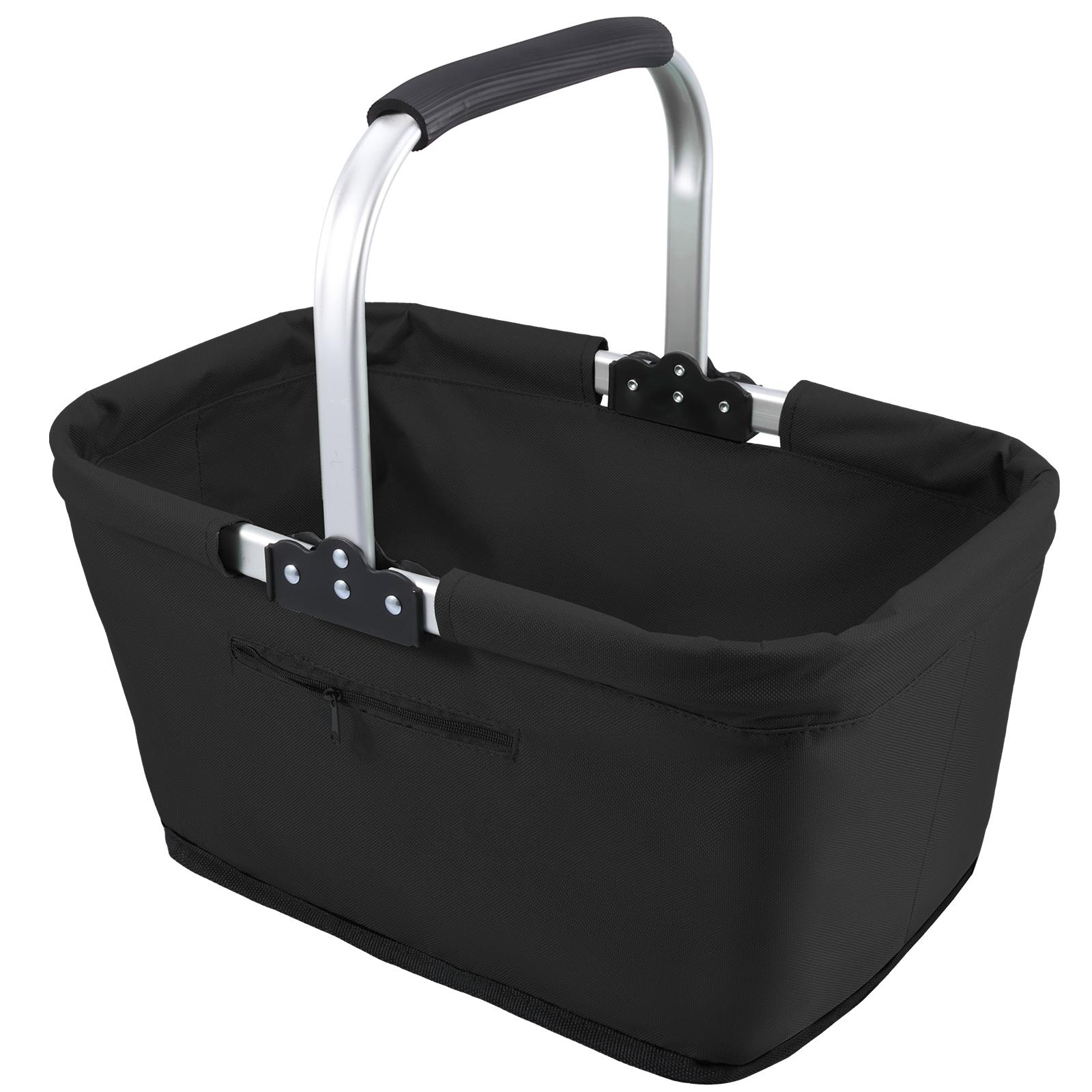 

23L Foldable Storage Bag Shopping Basket with Handle Portable Garden Grocery Basket For Outdoor Travel Picnic Campsite Organizer 43x22x22cm чёрный