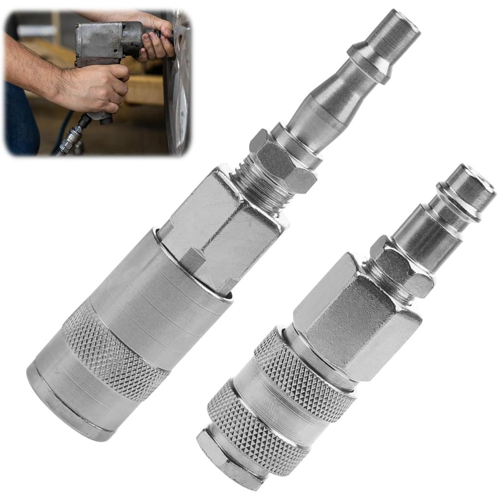 Air Line Fitting Adapter - 4pcs 1/4" BSP Connector Couplings - Female & Male Fittings - Euro & PCL Conversion Adapters for Compressor