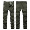 Motorcycle Cargo Pants Pleats Multi Pockets Solid Color Slim Fit Streetwear Hip