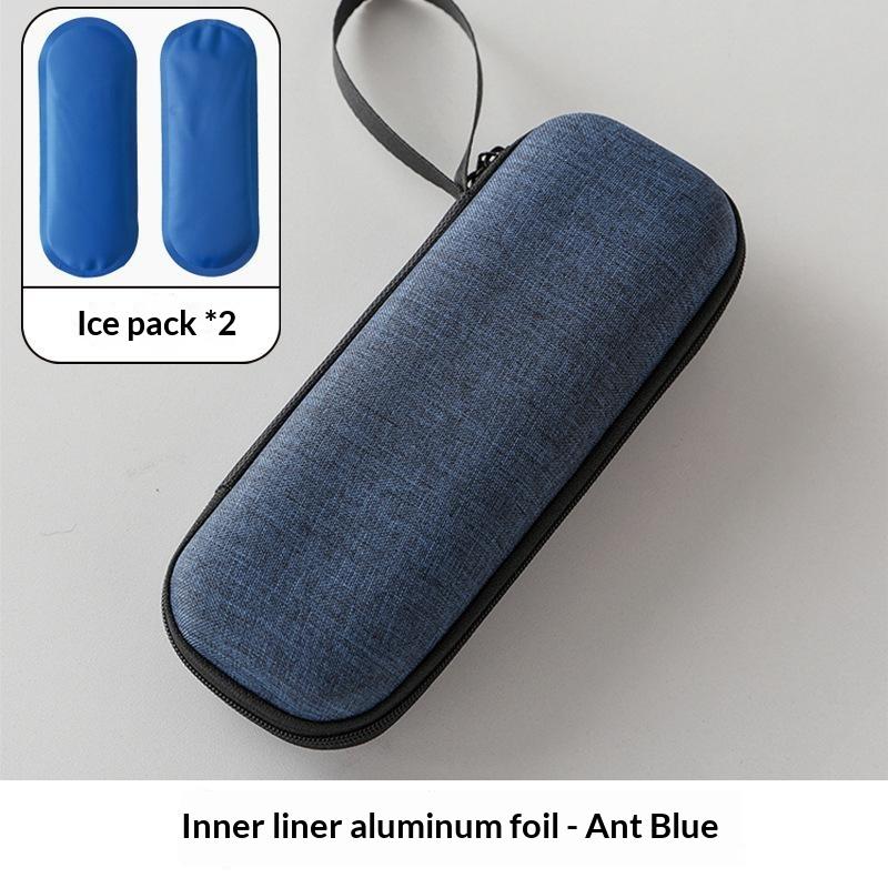 Portable Insulin Cooling Bag PU Thermal Insulated Thermometer Display Glaciated Case for Diabetic Outdoor Activities