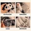 Cute red panda plush knitted five-finger gloves for women in winter, students can ride electric vehicles to keep warm and thicker