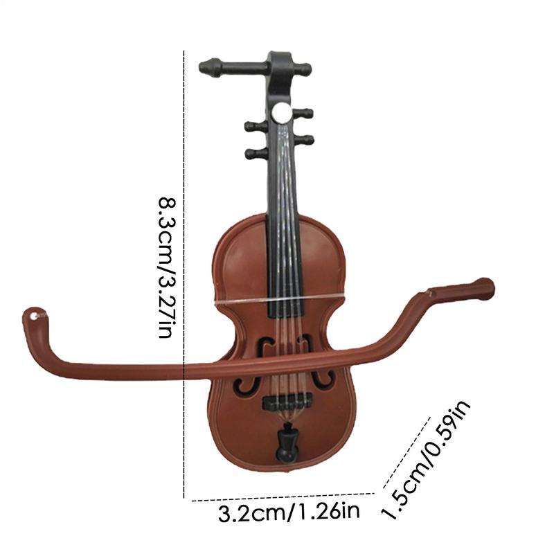 Mini Violins Ornament Miniature Violins Model with Stand for CASE Dollhouse for Home Desktop Decoration Musical Instrument