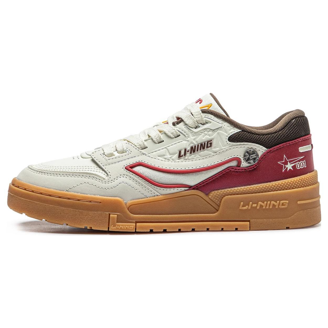 Li-Ning 001 BTC Premium Men Low Top Casual Shoes White Red AGCT495-1 41