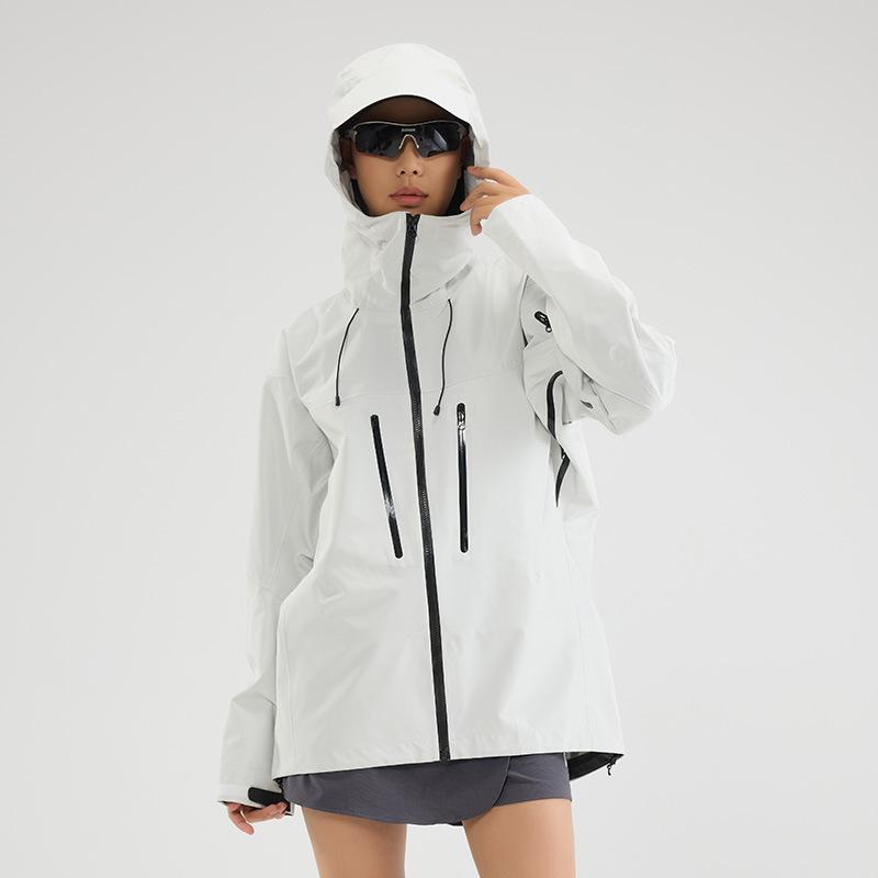 Trendy Brand Single-layer Hard Shell Jacket for Men and Women, Fully Heat-sealed Three-layer Adhesive Lightweight Windproof and Waterproof Jacket S