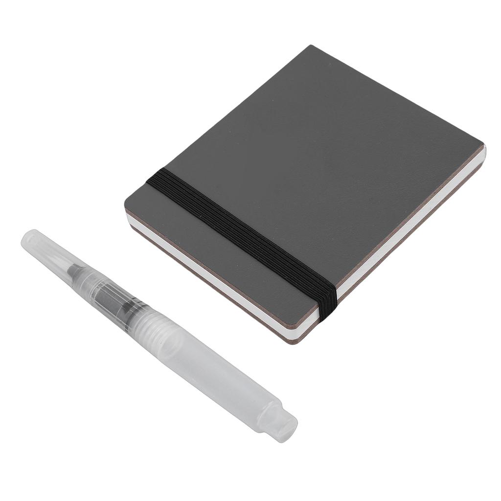 Blank Sketch Book 26 Pages Hardcover for Drawing Writing Travel Small Portable   Journal Diary Notebook 200gsm Thick Paper with Pen Black