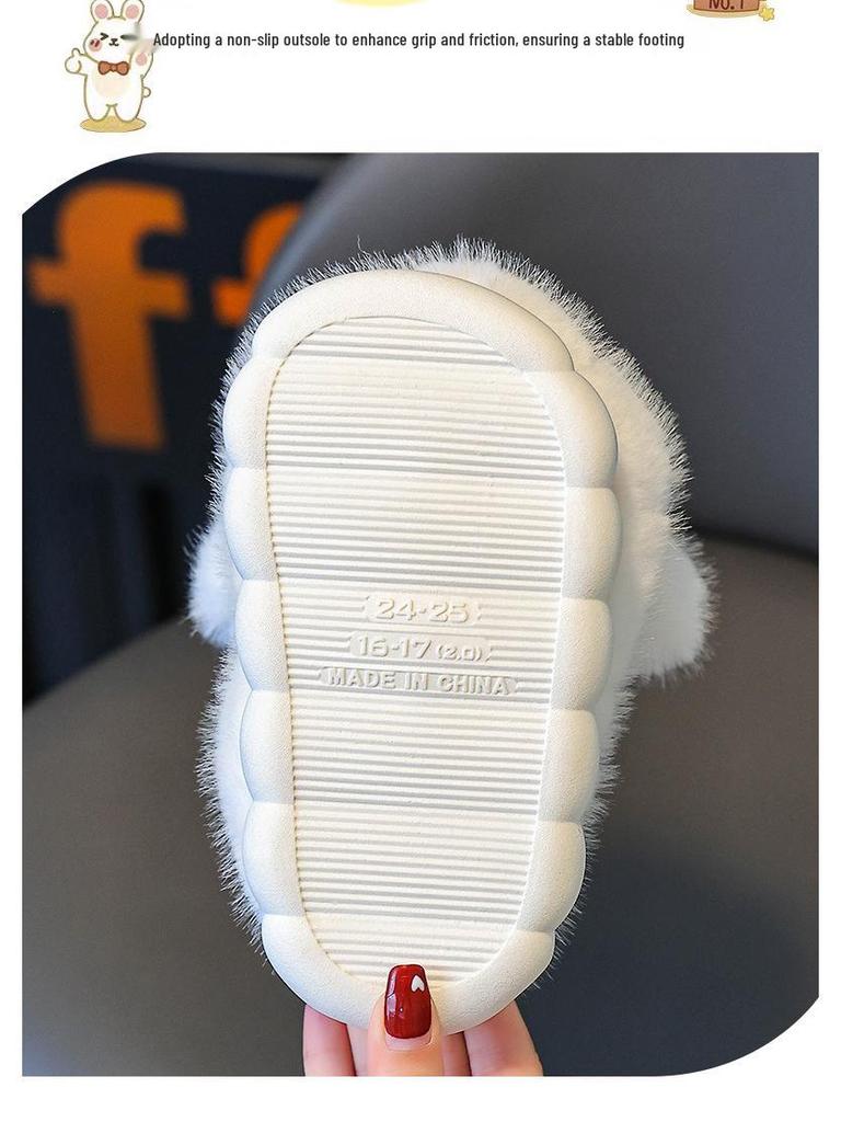 Kinder Winter Plüsch Baumwolle Kaninchen Hausschuhe - Gemütliches Indoor-Schuhwerk für Jungen und Mädchen