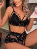 Role Play Lingerie Women's Sexy Mesh PU Leather Splicing See-through Slim Hanging Neck Free Temptation Erotic Open Anal Bodysuit