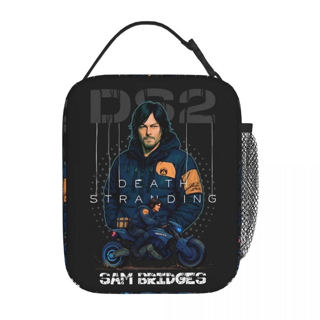 Death Stranding 2 Sam Bridges Insulated Lunch Bag Portable Reusable Thermal Bag Lunch Box Tote Work Travel Bento Pouch