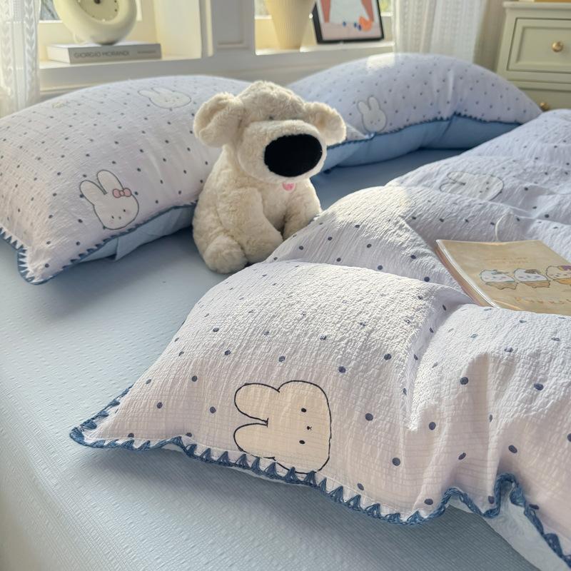 Class A Maternal And Infant Grade Cotton Double-Layer Gauze Shell Edge, Pure Cotton Quilt Cover Student Dormitory Bed