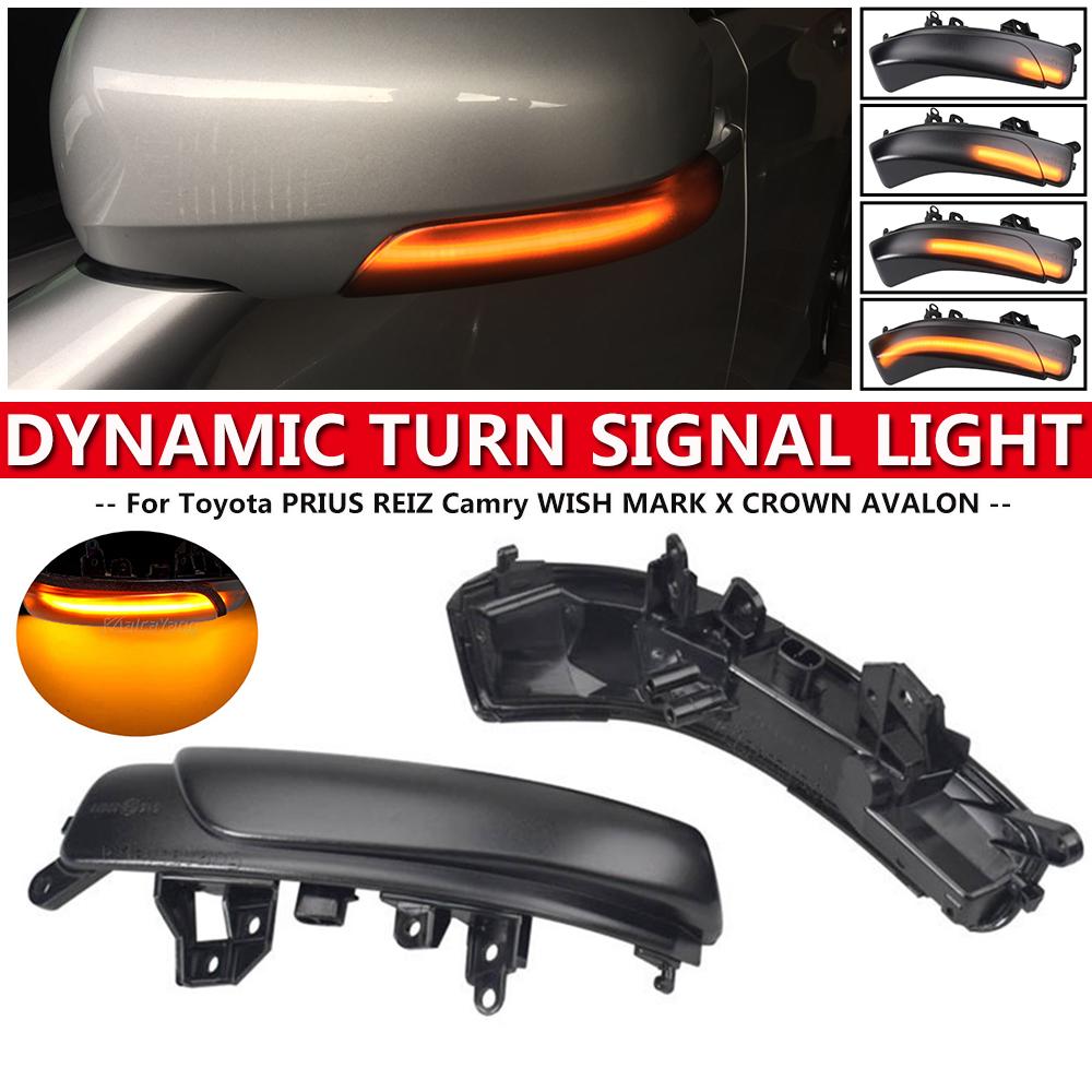 Dynamische LED Blinker Seitenflügelspiegel Blinker Direkt für Toyota WISH/PRIUS/REIZ/MARK X/CROWN/AVALON OEM ersetzen