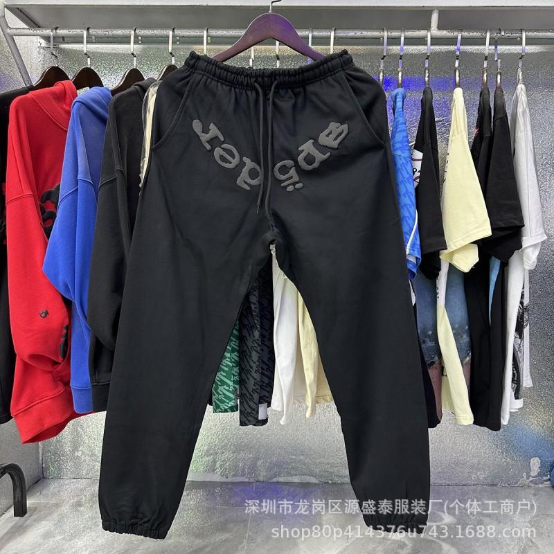 2026 Unisex 555555 Mesh Foam Print Hip Hop Loose Heavyweight Fleece Hooded Sweatshirt