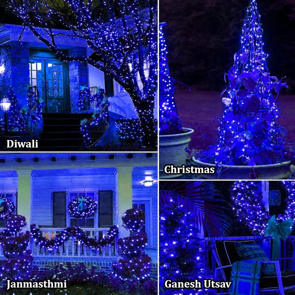 20 Meter  Decorative String Light | LED Fairy Light for Diwali, Christmas, Weddings & Home Decoration | Polycarbonate, (60 LED Blue 5MM, Pack of 1)