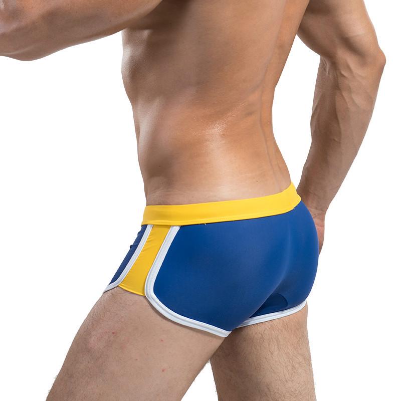 Men's Quick-Dry Color Block Swim Trunks, Drawstring, Plus Size Available.