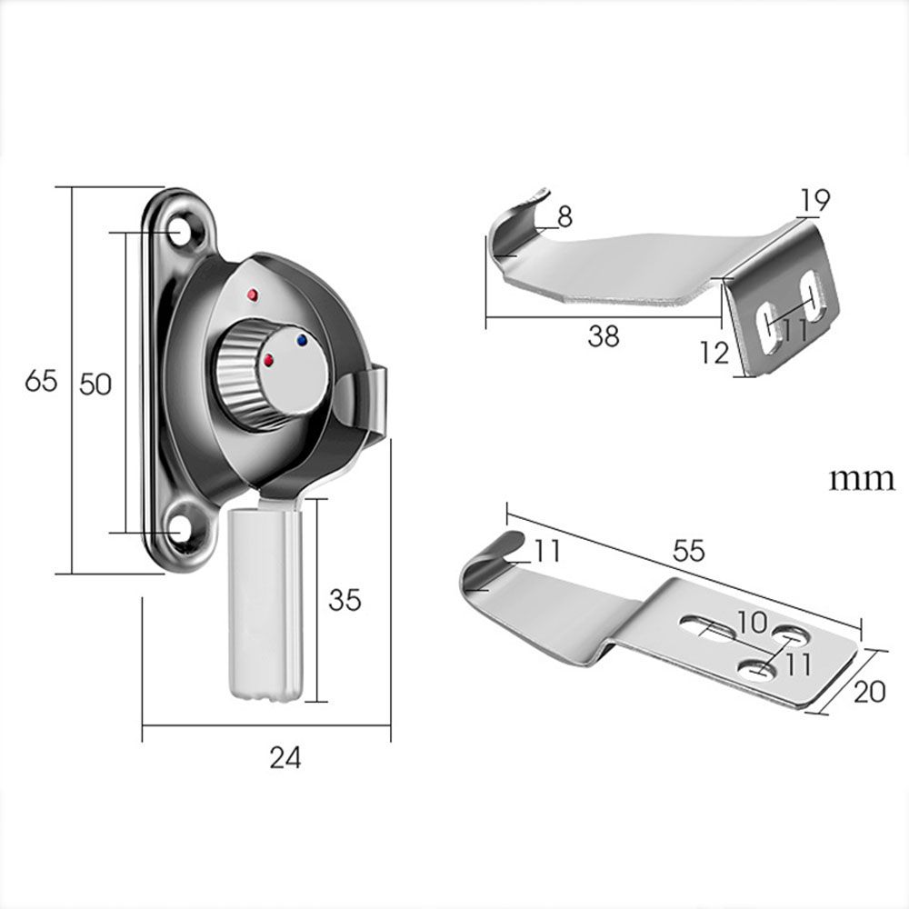 Sliding Door Window Double-sided Crescent Lock Insurance Buckle Window Lock Hardware Accessories
