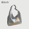 High-End Silver Tote Bag Trendy Large-Capacity One-Shoulder Cross-Body Bag Commuter Bag