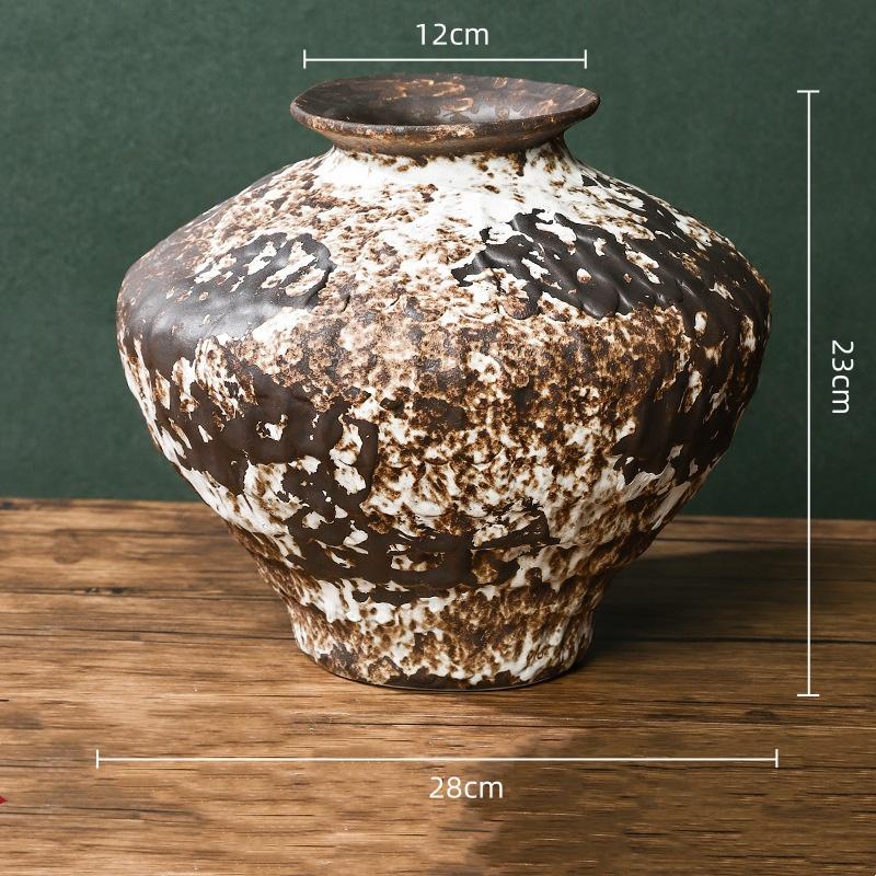 Kaba Seramik Vazo Fırında Dönüşmüş Porselen Vazolar Vazo Çiçek Düzenleme Aksesuarları Çin Tarzı Retro Kavanozlar