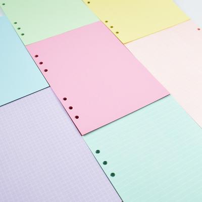 A6 Colored Loose-Leaf Notebook Refills: Lined, Grid, Dotted, Blank Pages