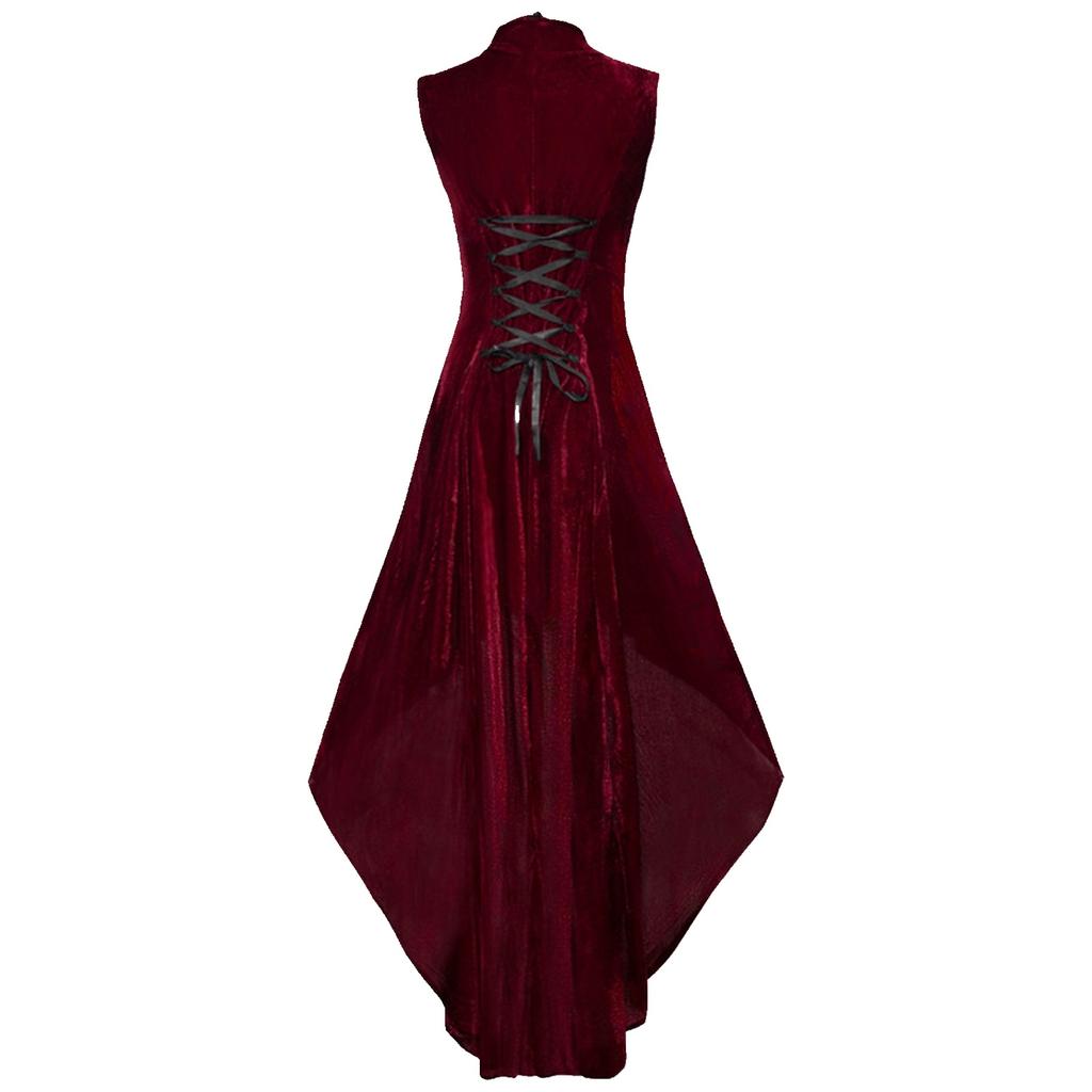 Women's Gothic Velvet Dress Costume for Halloween Party