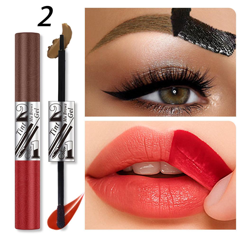 Gel per sopracciglia e tinta labbra 2 in 1 Strappabile Cosmetico Combinato Lunga Tenuta Colore Intenso Resistente al Sudore Trucco Peeling