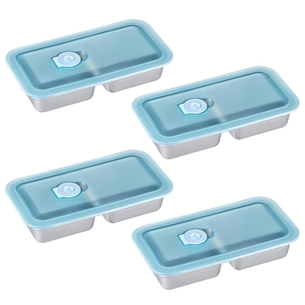 Snack Containers Reusable, Stainless Steel Double Compartment Snack Containers, Dishwasher Reusable Condiment Containers With Lids