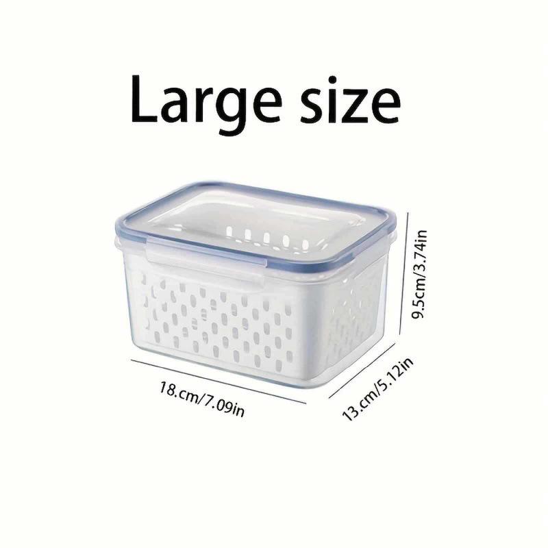 Double-Layer Food Grade Plastic Fridge Storage Box for Fresh Produce