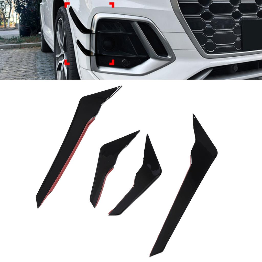 1 P  Front Bumper Side Spoiler Aerodynamic Left Right Front Bumper Side   Vent Trim Fin Decor Replacement For FY   2021-2024