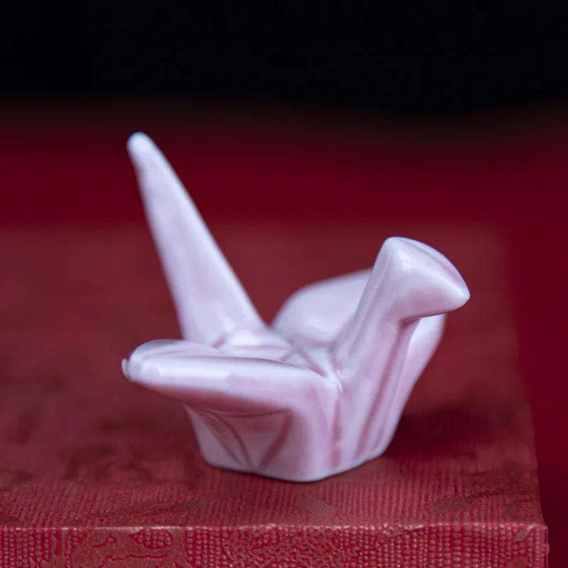 Ceramic Pen Rest Writing Brush Holder Chinese Calligraphy Paper Cranes Pen Holder for Watercolor Ink Painting Office Supplies