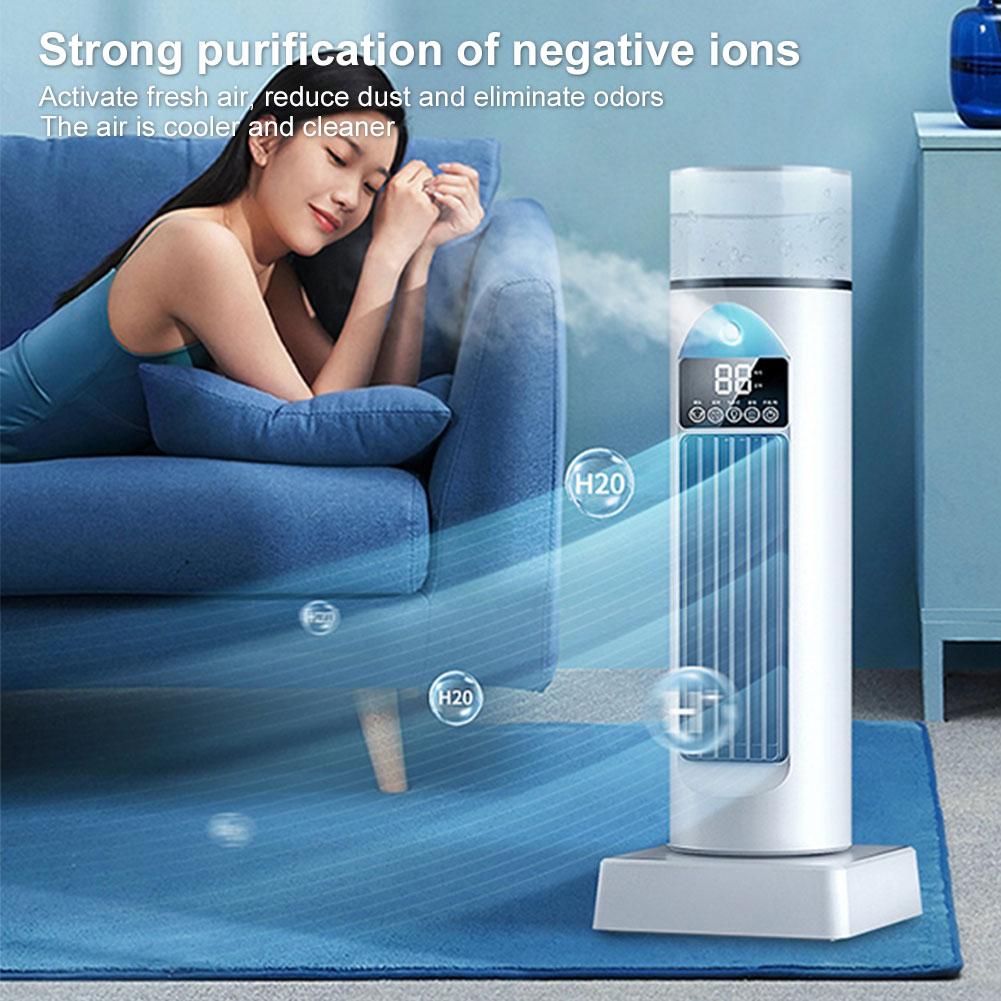 Tower Air Cooling Fan With Remote Control 6Wind Speed Bladeless Table Fan Mist Cooling Fan Built-in Air Purifier For Home Office