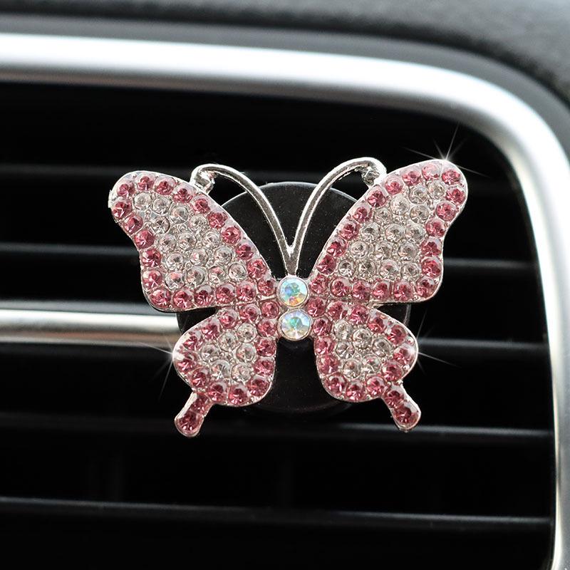 

Клипса для ароматизатора в воздуховод автомобиля с бабочкой из стразов