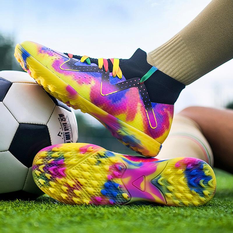 New children's football shoes men's high-top students TF broken nails AG long nails adult breathable training shoes women's indoor