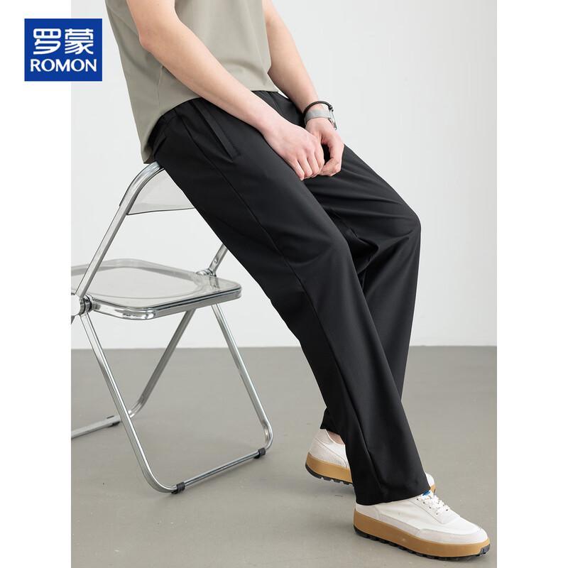 Romon Men's Ice Silk Summer Thin Straight-leg Casual Pants