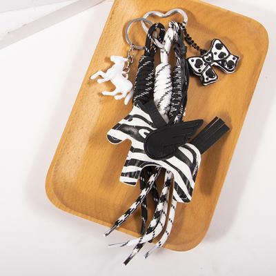 Yousheng Keychain Pendant Faux Leather Horse Charm Key Chain with Woven Rope Keys Handbags Wallets Accessories